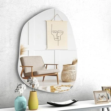 Denza Megapap wall mirror melamine in white color 50x70x2,2cm.