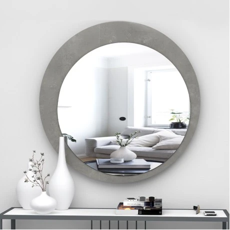 Moon Megapap wall mirror melamine in grey color 88x88x2,2cm.