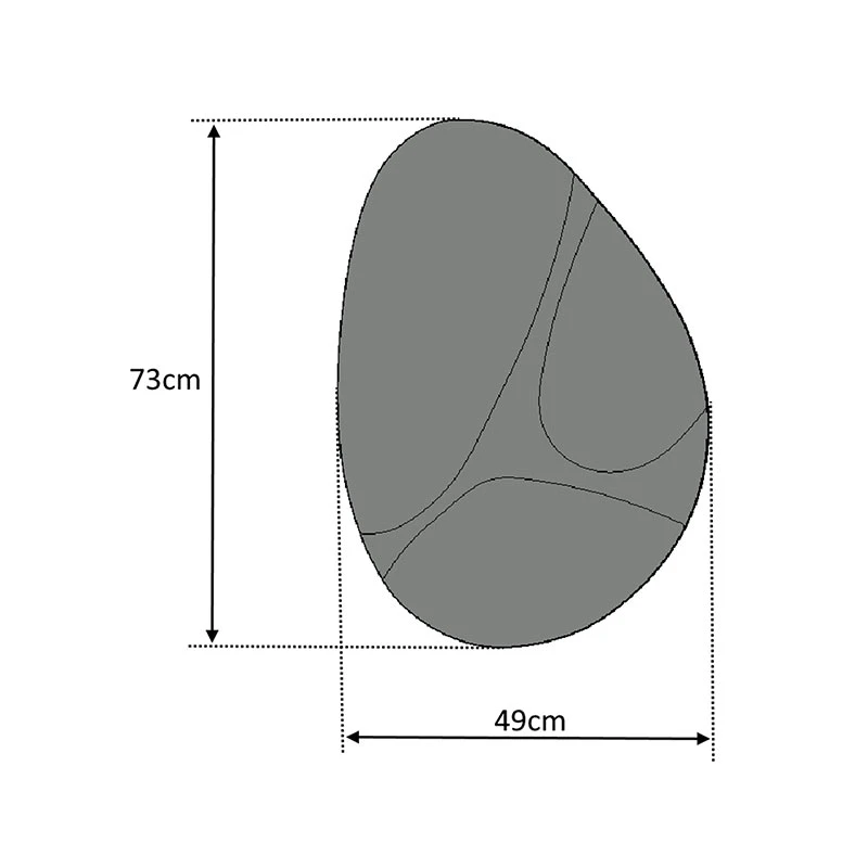 Leon Megapap wall mirror in grey color 73x49x2,2cm.