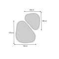 Leista Megapap two pieces wall mirrors set in white color 65x58x2,2cm.
