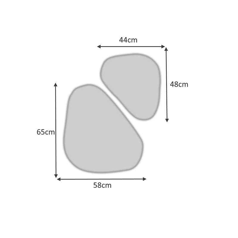 Leista Megapap two pieces wall mirrors set in white color 65x58x2,2cm.