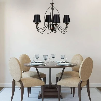 Confessor Megapap metallic four-light ceiling light in black color 55x55x90cm.