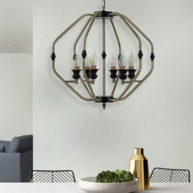 Flawless Megapap metallic six-light ceiling light in golden color 55x55x75cm.