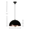 Zalika Megapap metallic single-light ceiling light in black color 30x15x80cm.