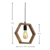 Annabelle Megapap wooden single-light ceiling light in walnut color 25x70cm.
