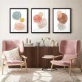 "Circles" Megapap painting of three pieces in frame 35x45x2cm.