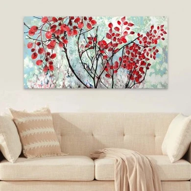 "Read Leaves" Megapap canvas painting digital printing 140x70x3cm.
