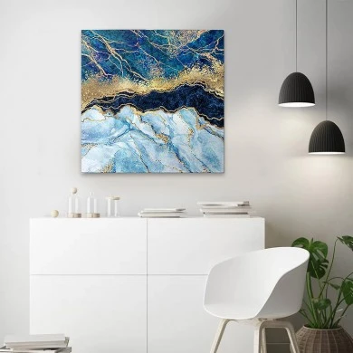 "Deep Blue" Megapap painting on canvas digital printing 50x50x3cm.