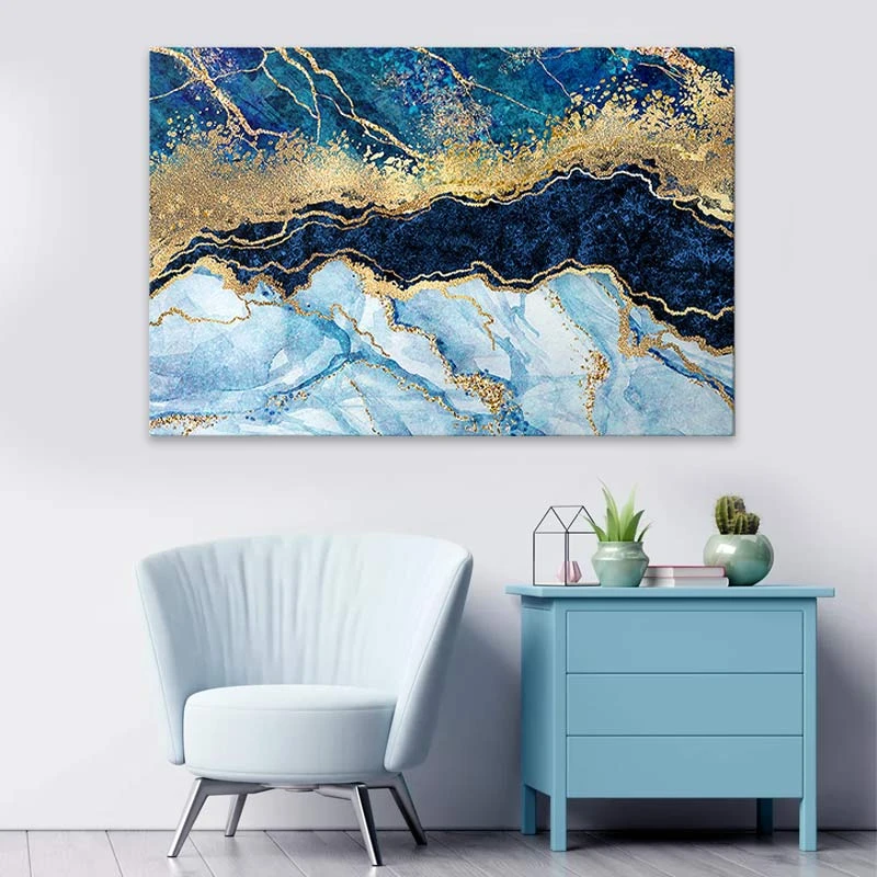 "Deep Blue" Megapap painting on canvas digital printing 125x80x3cm.