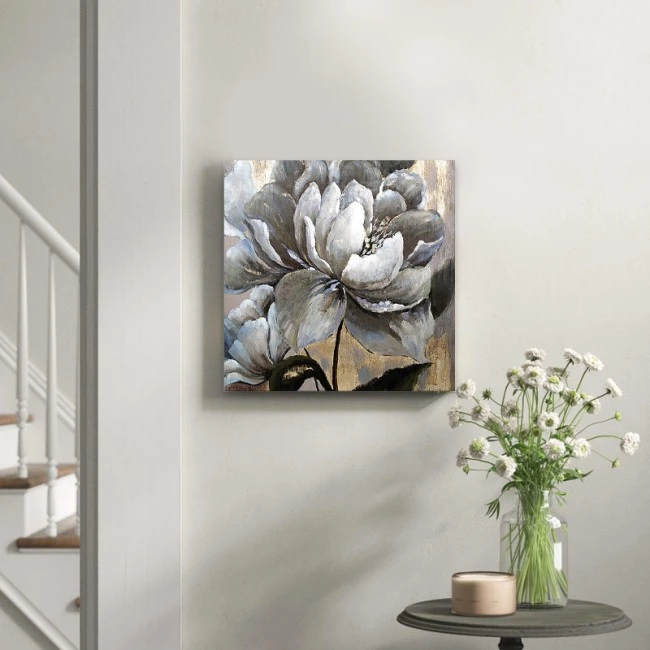 "White Magnolias" Megapap painting on canvas digital printing 50x50x3cm.