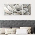 "Silver Flowers" Megapap triptych painting on canvas digital printing 126x55x3cm.