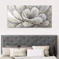 "Silver Flowers" Megapap painting on canvas digital printing 140x70x3cm.