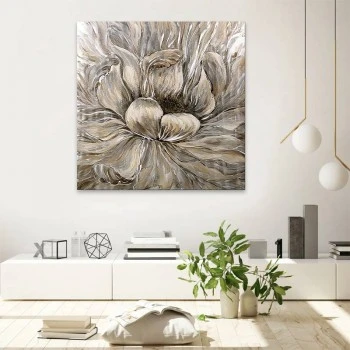 "Golden Flowers" Megapap painting on canvas digital printing 100x100x3cm.