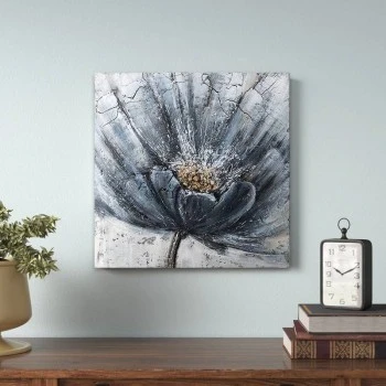 "Blue Flower" Megapap painting on canvas digital printing 50x50x3cm.