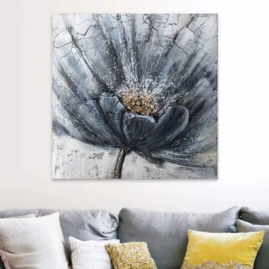 "Blue Flower" Megapap painting on canvas digital printing 100x100x3cm.