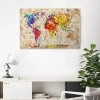 "Colorful World Map" Megapap painting on canvas digital printing 75x50x3cm.