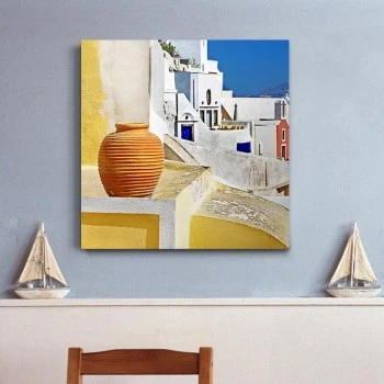 "Santorini" Megapap painting on canvas digital printing 50x50x3cm.