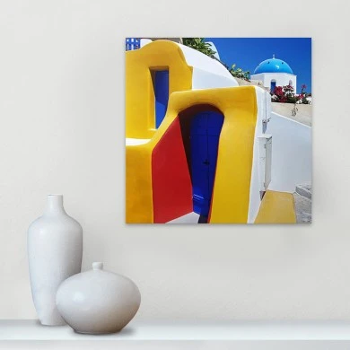 "Santorini" Megapap painting on canvas digital printing 50x50x3cm.