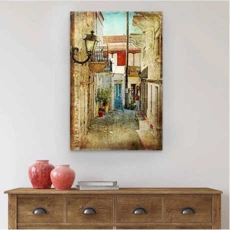 "Neighborhood" Megapap painting on canvas digital printing 40x60x3cm.