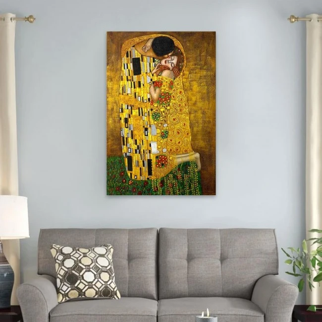 "The Kiss" Megapap painting on canvas digital printing 60x90x3cm.