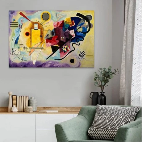 "Yellow Red Blue" Megapap painting on canvas digital printing 70x50x3cm.