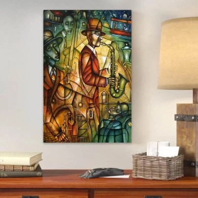 "Street Artists" Megapap painting on canvas digital printing 50x75x3cm.