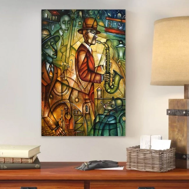 "Street Artists" Megapap painting on canvas digital printing 50x75x3cm.