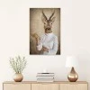 "Woman With Deer Head" Megapap painting on canvas digital printing 50x75x3cm.