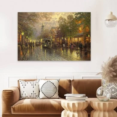 "Wet Streets" Megapap painting on canvas digital printing 75x50x3cm.