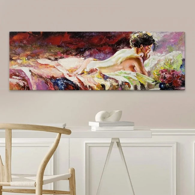 "Naked Girl" Megapap painting on canvas digital printing 120x40x3cm.