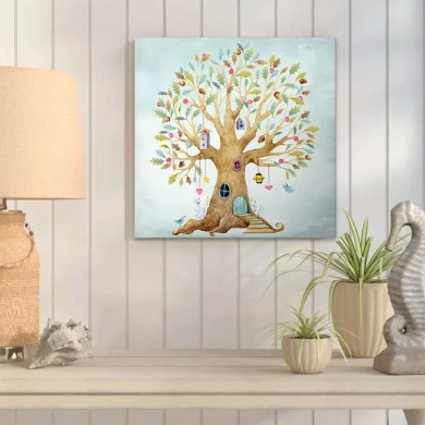 "Magic Treehouse" Megapap painting on canvas digital printing 40x40x3cm.