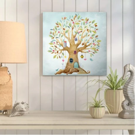 "Magic Treehouse" Megapap painting on canvas digital printing 40x40x3cm.