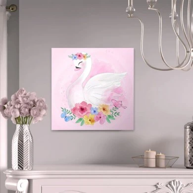 "Baby Swan" Megapap painting on canvas digital printing 40x40x3cm.
