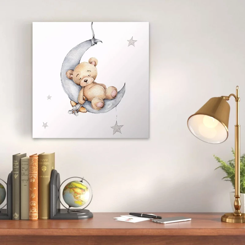 "Baby Bear" Megapap painting on canvas digital printing 40x40x3cm.