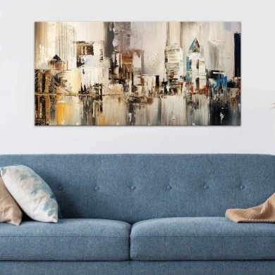 "City" Megapap canvas painting digital printing 140x70x3cm.
