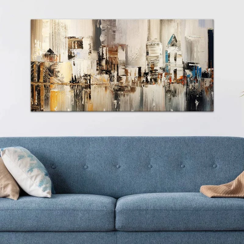 "City" Megapap canvas painting digital printing 140x70x3cm.