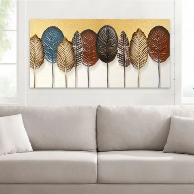 "Autumn Leaves" Megapap canvas painting digital printing 140x70x3cm.