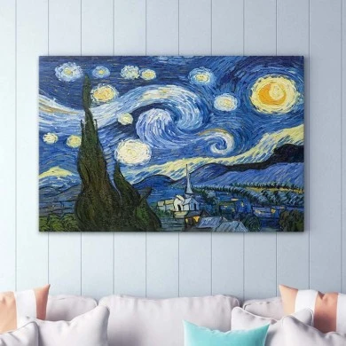 "Starry Night" Megapap painting on canvas digital printing 100x70x3cm.