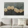 "Golden Cubes" Megapap painting on canvas digital printing 100x70x3cm.