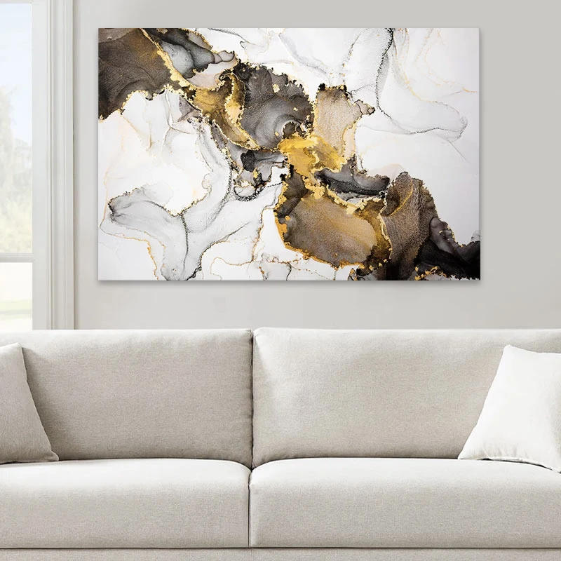 "Abstract Golden Dream" Megapap painting on canvas digital printing 100x70x3cm.