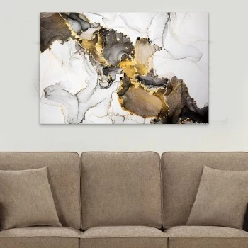 "Abstract Golden Dream" Megapap canvas painting digital printing 140x70x3cm.