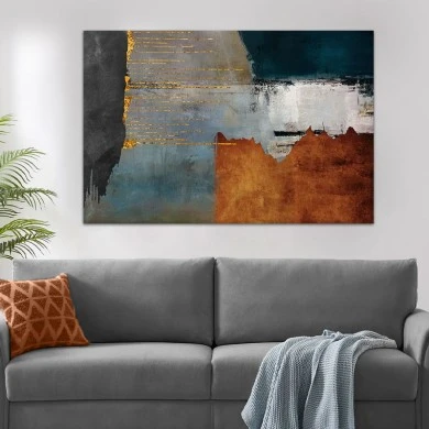 "Abstract Retro" Megapap canvas painting digital printing 140x70x3cm.