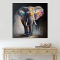 "Colorful Elephant" Megapap painting on canvas digital printing 100x100x3cm.