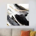 "Golden And Silver Reflections" Megapap painting on canvas digital printing 100x100x3cm.
