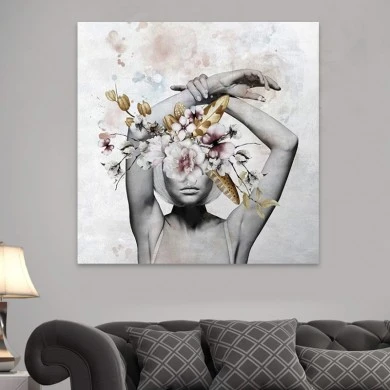"Hidden Face" Megapap canvas painting digital printing  100x100x3cm.
