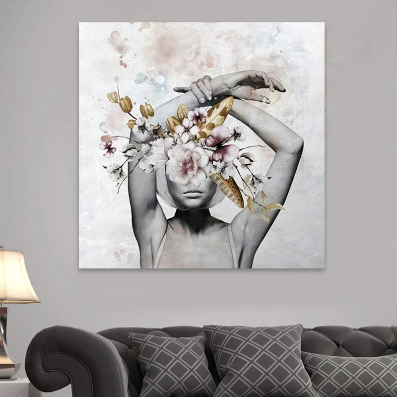 "Hidden Face" Megapap canvas painting digital printing  100x100x3cm.
