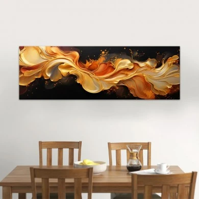 "Abstract Heat Wave" Megapap painting on canvas digital printing 150x50x3cm.
