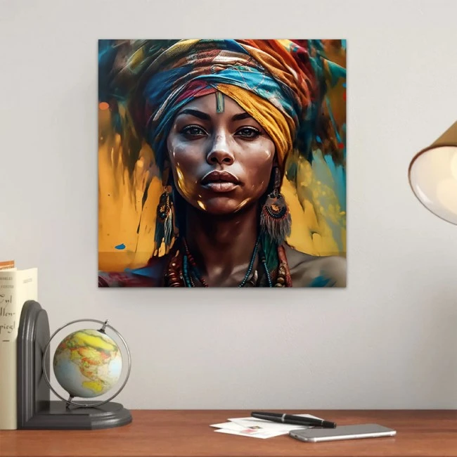 "Powerful Woman" Megapap canvas painting digital printing 60x60x3cm.