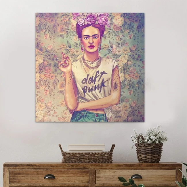 "Frida Punk" Megapap canvas painting digital printing 60x60x3cm.