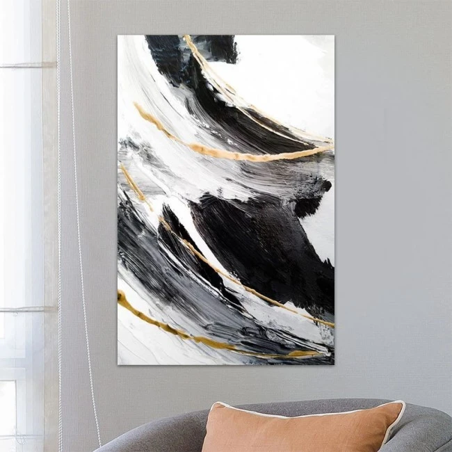"Golden And Silver Reflections" Megapap painting on canvas digital printing 70x100x3cm.